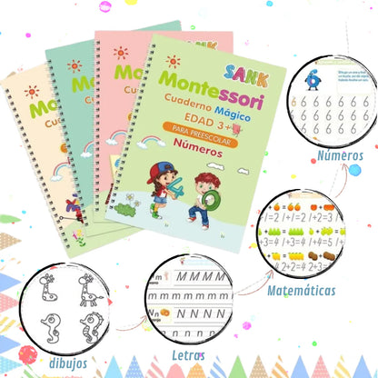 SET DE 4 CUADERNOS MAGICOS MONTESSORI 📓