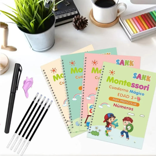 SET DE 4 CUADERNOS MAGICOS MONTESSORI 📓