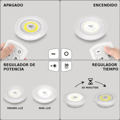 SET 3 LUCES LED CON CONTROL REMOTO